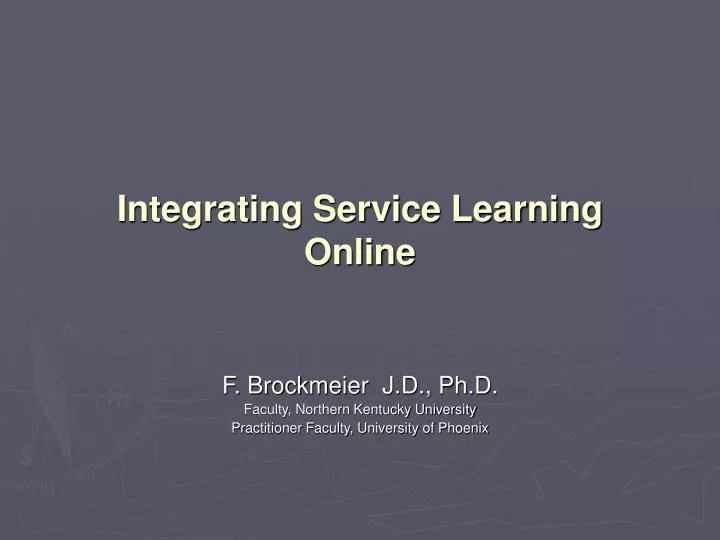 integrating service learning online