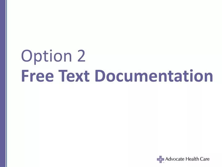 option 2 free text documentation