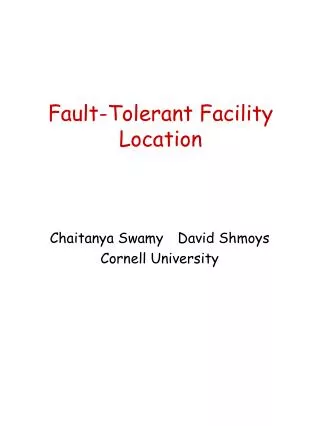 Fault-Tolerant Facility Location