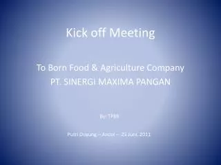kick off meeting