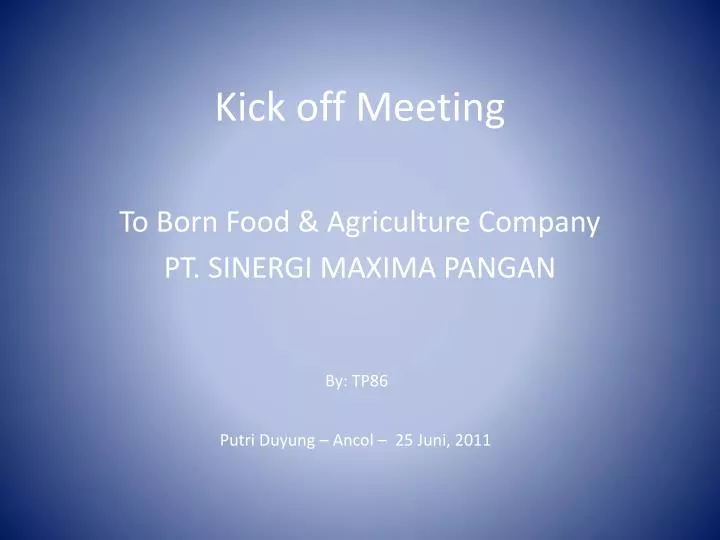 kick off meeting