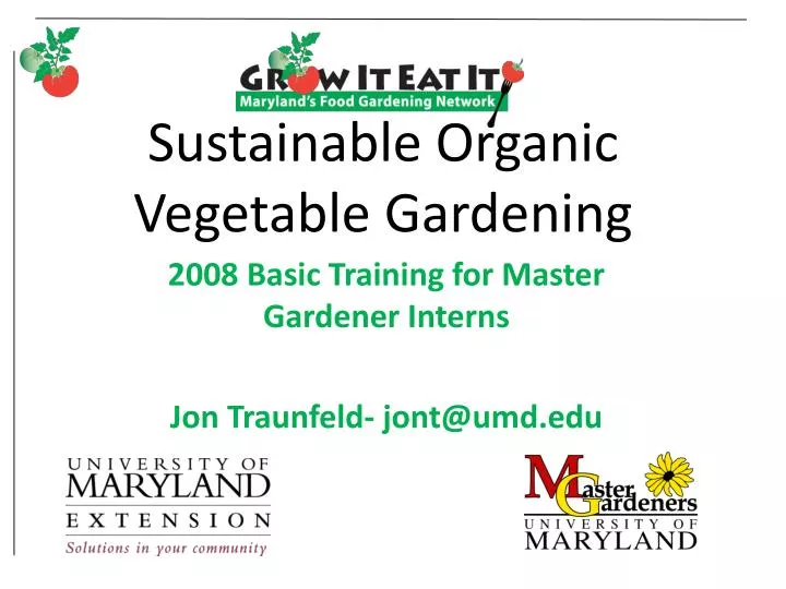 sustainable organic vegetable gardening
