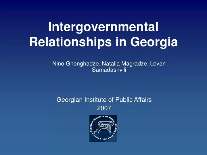 intergovernmental relationships in georgia