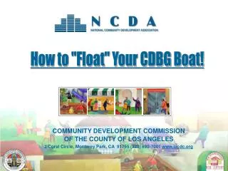How to &quot;Float&quot; Your CDBG Boat!