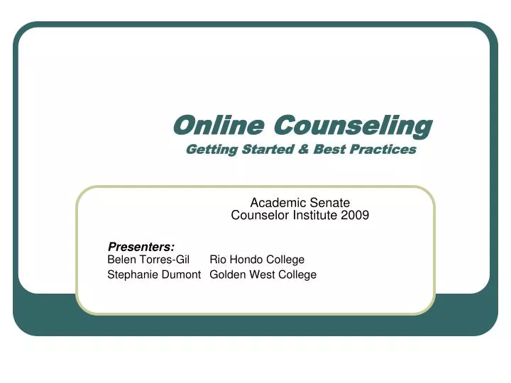 online counseling getting started best practices
