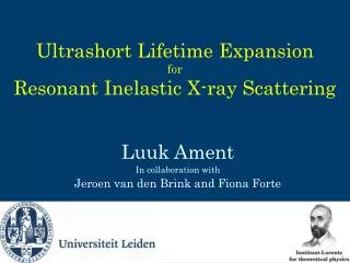 Ultrashort Lifetime Expansion for Resonant Inelastic X-ray Scattering