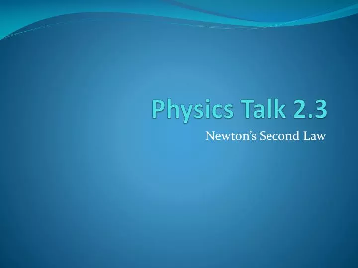 physics talk 2 3