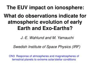 The EUV impact on ionosphere: