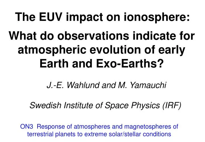 the euv impact on ionosphere