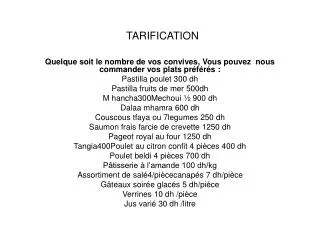 tarification