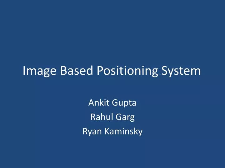 image based positioning system