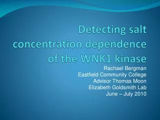 Detecting salt concentration dependence of the WNK1 kinase