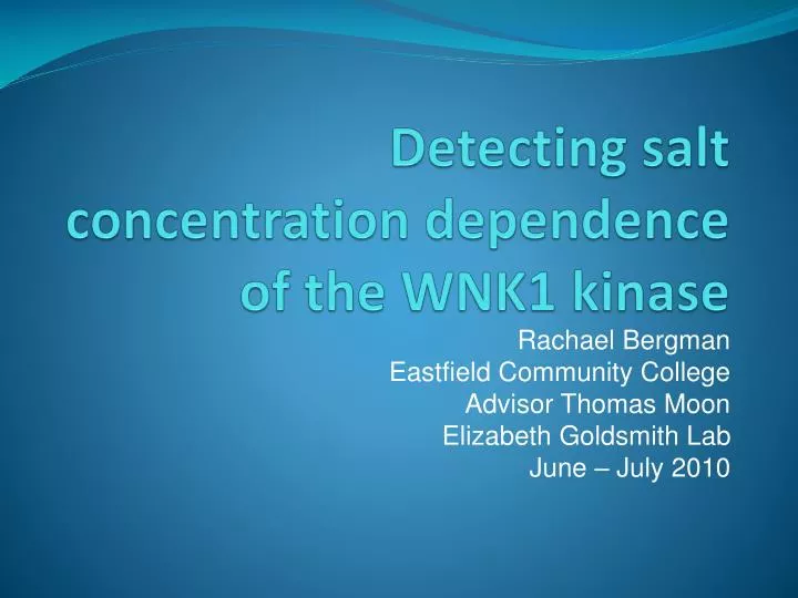 detecting salt concentration dependence of the wnk1 kinase