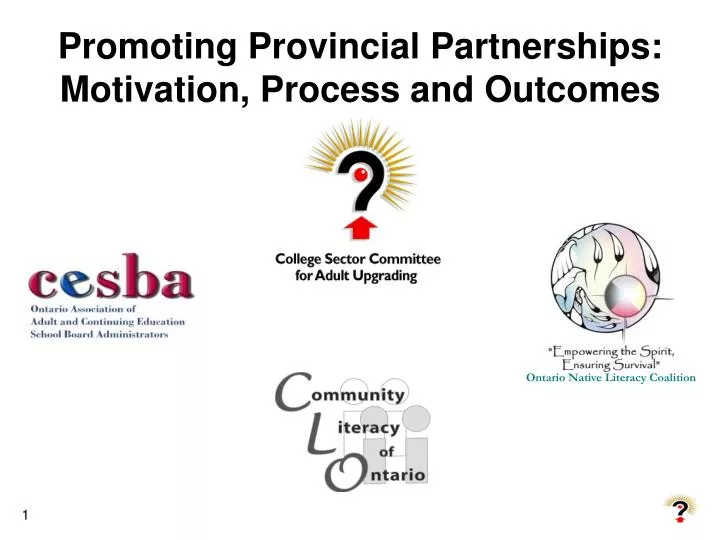 promoting provincial partnerships motivation process and outcomes