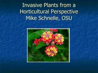 Invasive Plants from a Horticultural Perspective Mike Schnelle, OSU