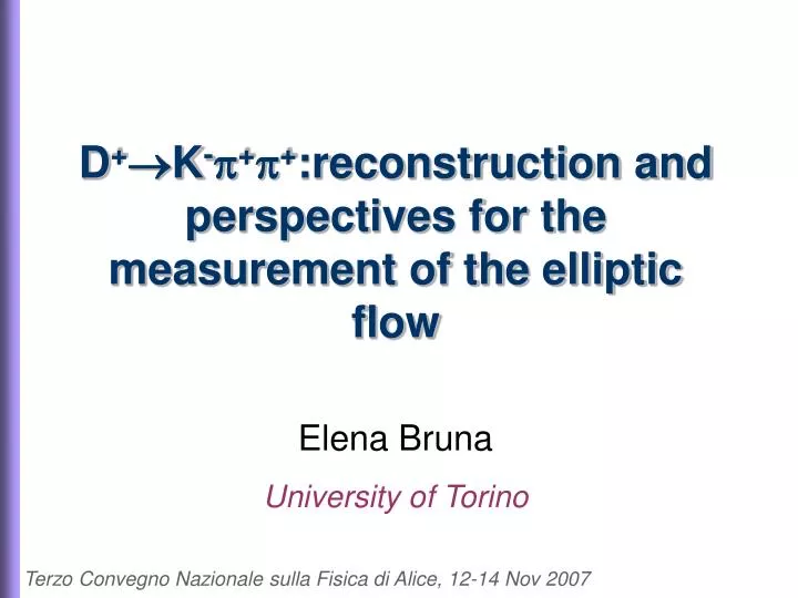 d k p p reconstruction and perspectives for the measurement of the elliptic flow