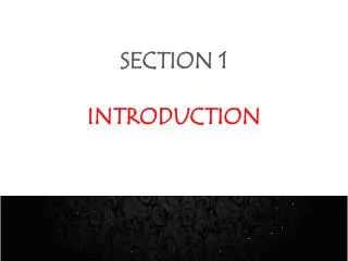 SECTION 1 INTRODUCTION