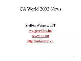 CA World 2002 News