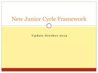 New Junior Cycle Framework