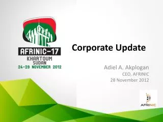 Corporate Update