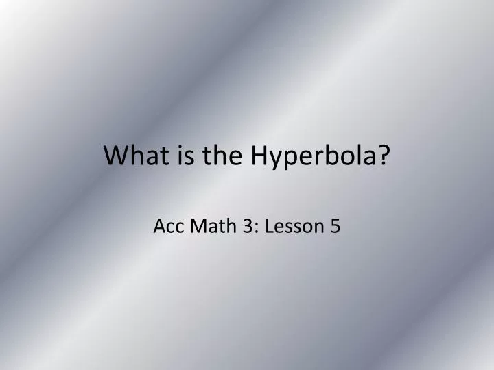what is the hyperbola