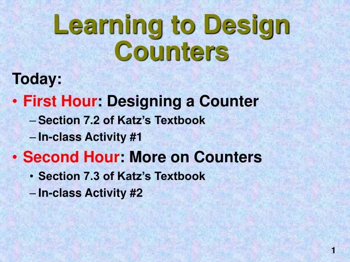 learning to design counters