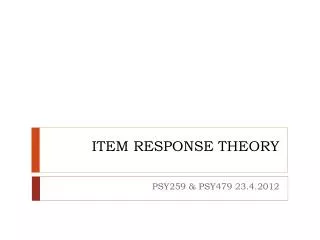 item response theory