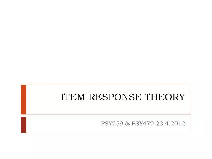 item response theory