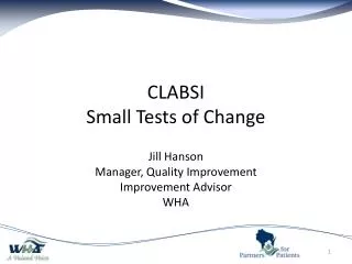 CLABSI Small Tests of Change