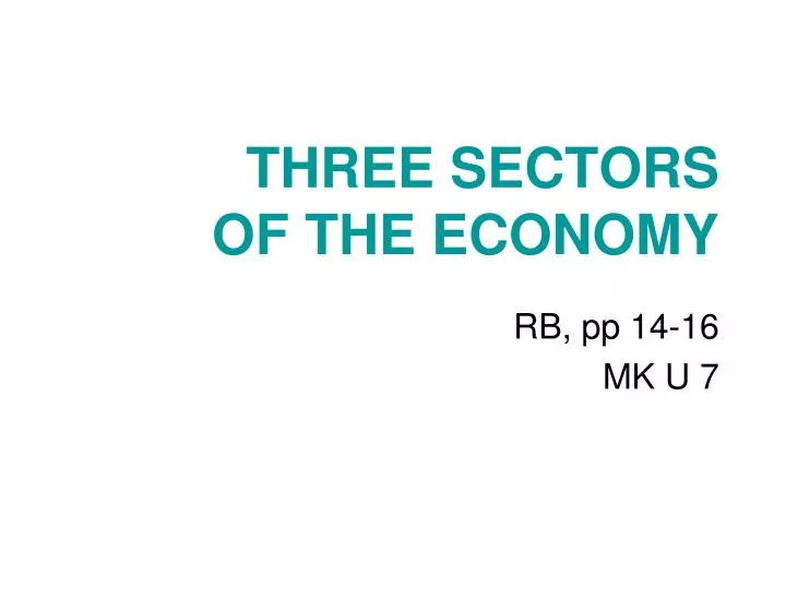 three sectors of the economy