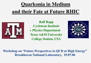 Quarkonia in Medium and their Fate at Future RHIC