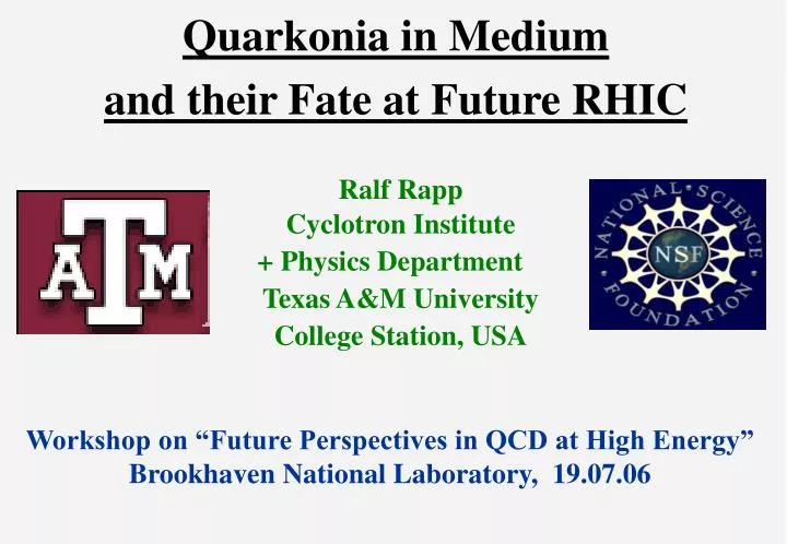 quarkonia in medium and their fate at future rhic