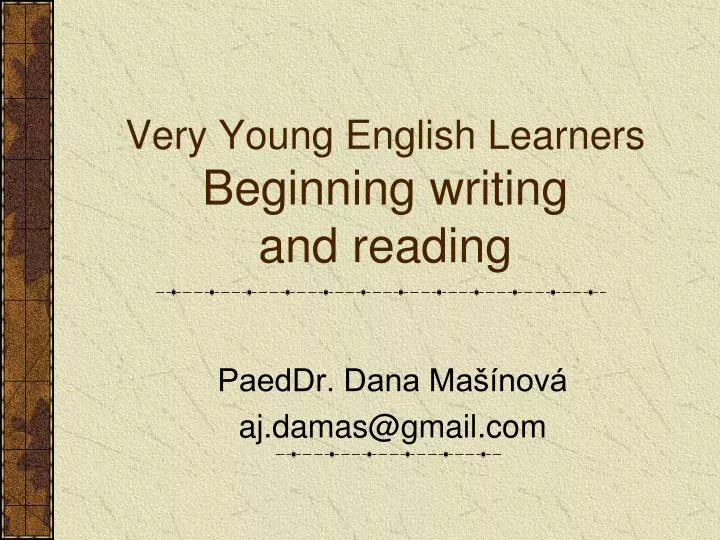 very young english learners beginning writing and reading