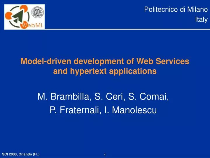 model driven development of web services and hypertext applications