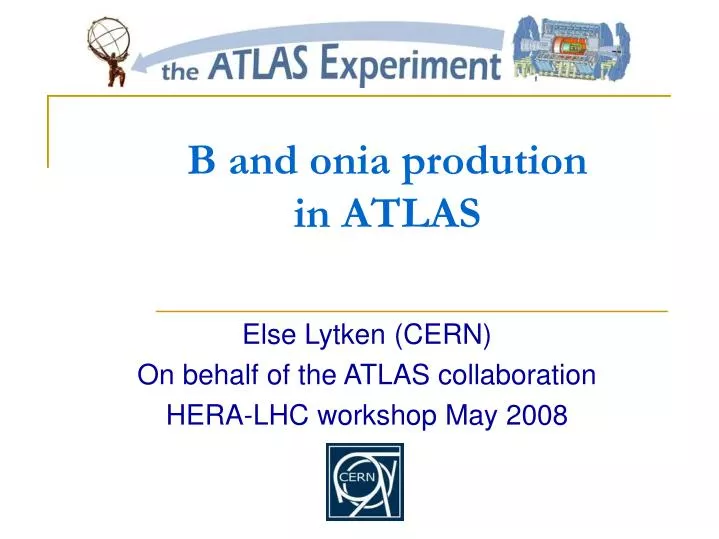 b and onia prodution in atlas