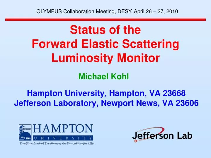 status of the forward elastic scattering luminosity monitor
