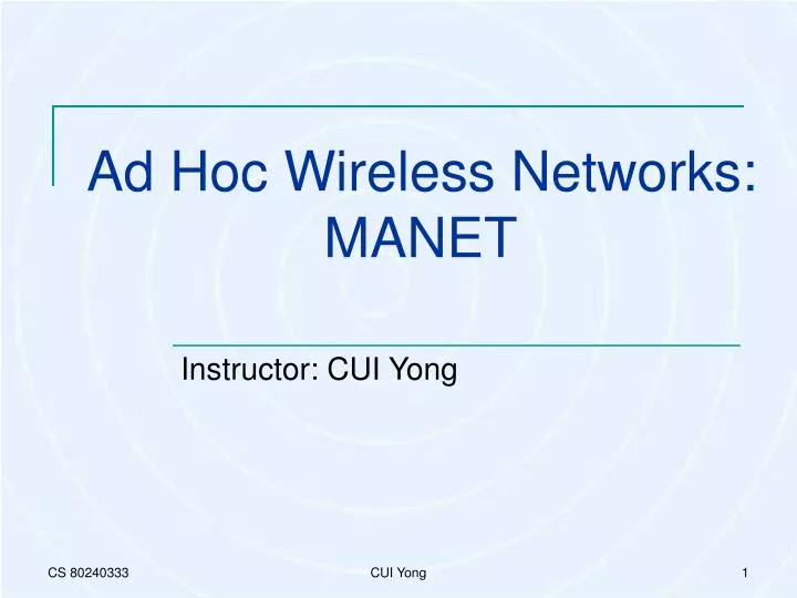 ad hoc wireless networks manet