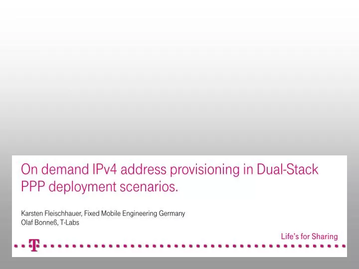 on demand ipv4 address provisioning in dual stack ppp deployment scenarios