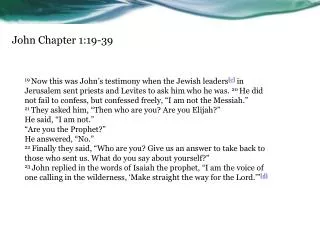 John Chapter 1:19-39