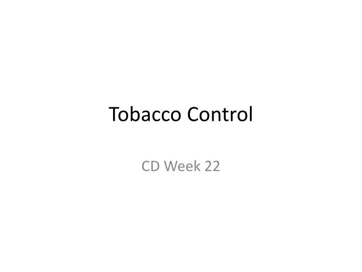 tobacco control