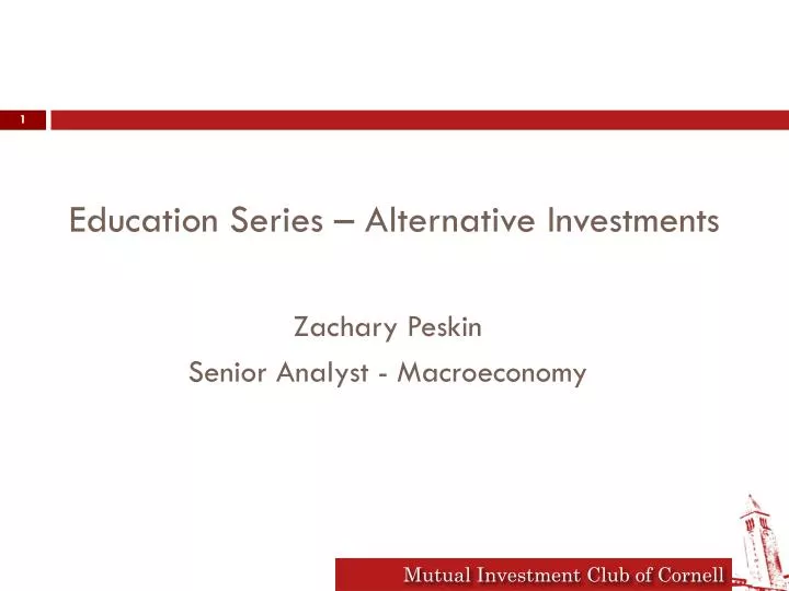 education series alternative investments