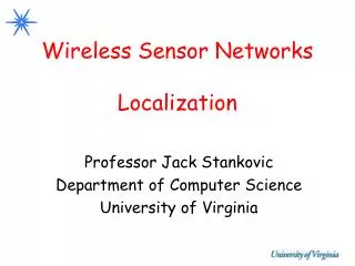 Wireless Sensor Networks Localization