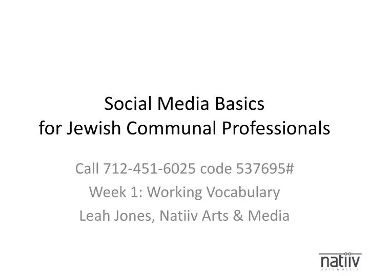 social media basics for jewish communal professionals