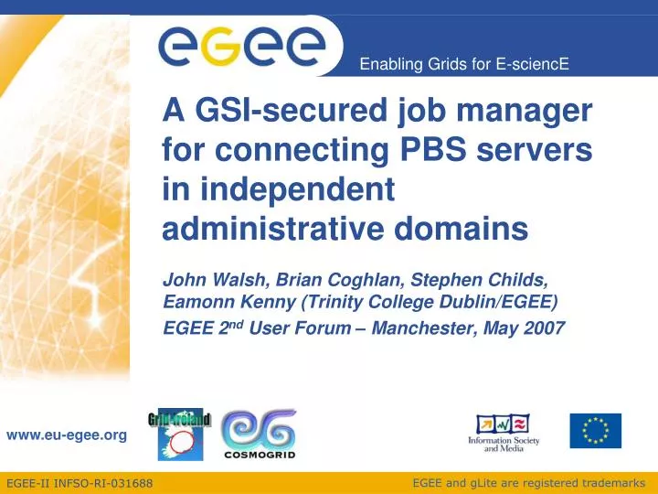 a gsi secured job manager for connecting pbs servers in independent administrative domains
