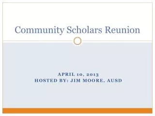 Community Scholars Reunion