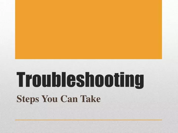 troubleshooting