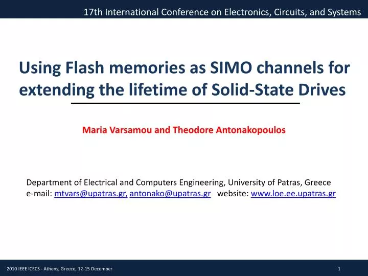using flash memories as simo channels for extending the lifetime of solid state drives