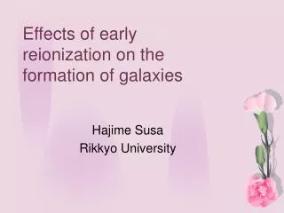 Effects of early reionization on the formation of galaxies