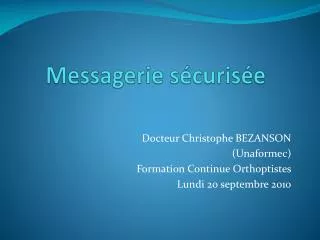 messagerie s curis e