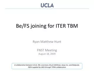Be/FS joining for ITER TBM
